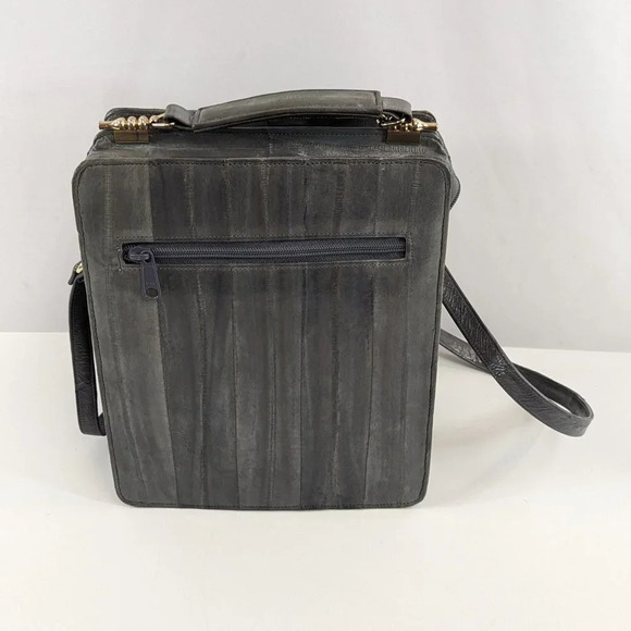Leather of the Sea Gray Square Structured Purse - Picture 2 of 9